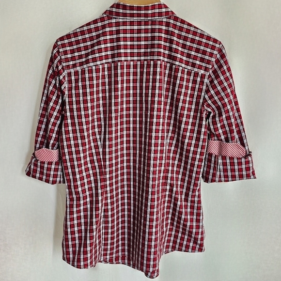 Brooks Brothers Red Plaid Fitted Non-Iron Cotton Button Shirt - Picture 11 of 16